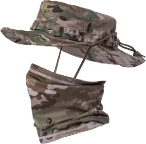 Camo Boonie Sun Hat with Face Mask UV Protection Fishing Hat Bucket Hat for Hunting Hiking Military Tactical Safari