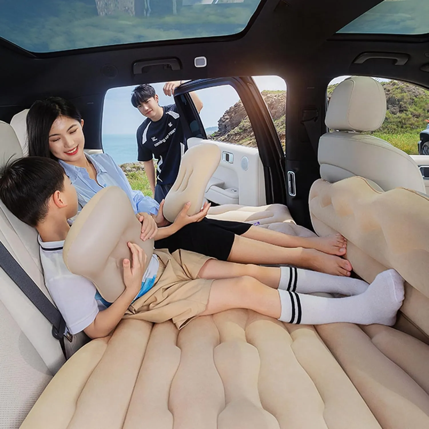 Car Air Mattress for Cadillac Escalade (7Seats) 2021 2022 2023 Thickened Durable Car Camping Air Mattress Bed with Air Pump Inflatable Sleeping Mat,C