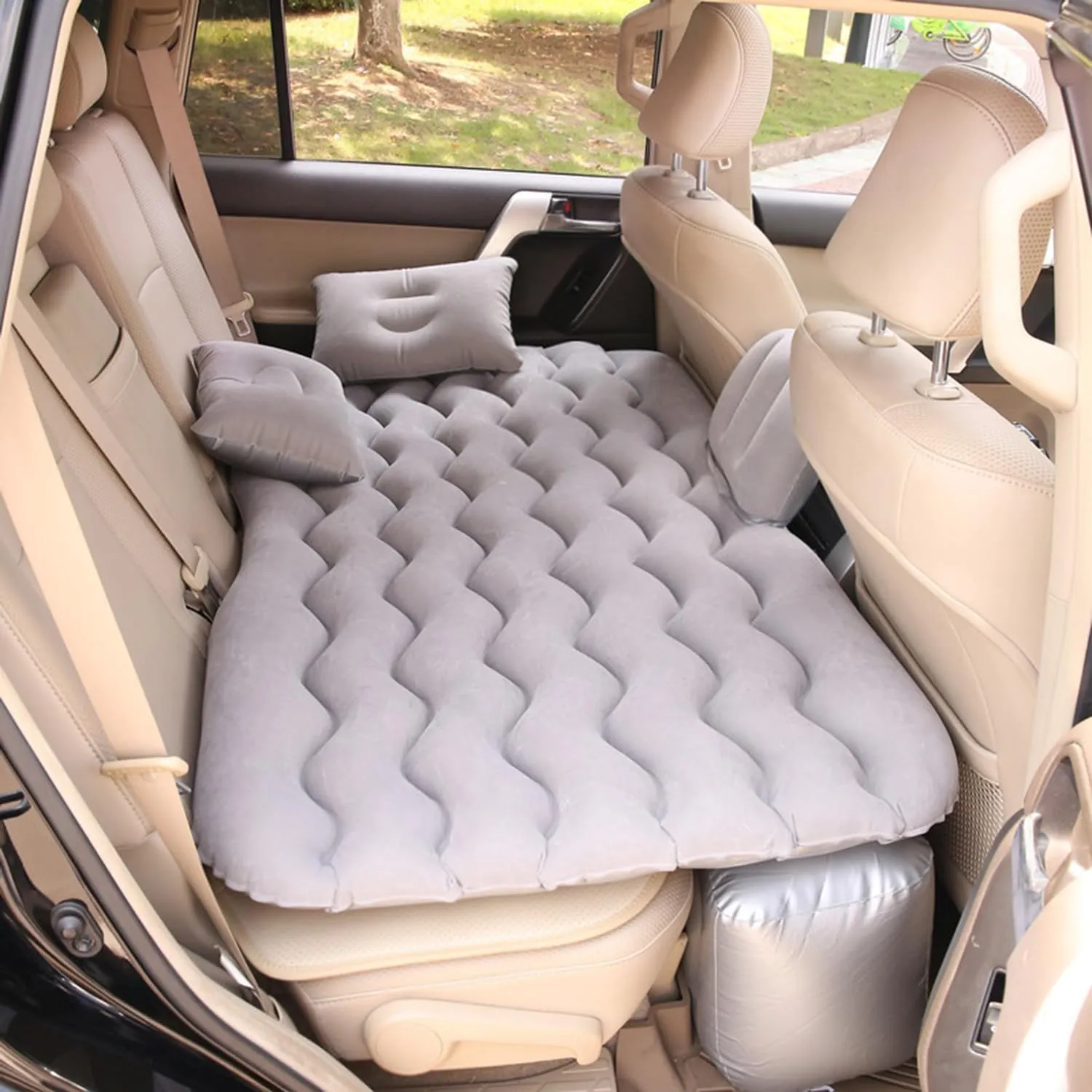 Car Air Mattress for Ford Maverick 2022 2023 2024, Inflatable Car Bed for Back Seat Sleeping, Soft Car Inflatable Bed Back Seat Mattress Airbed,B Grey