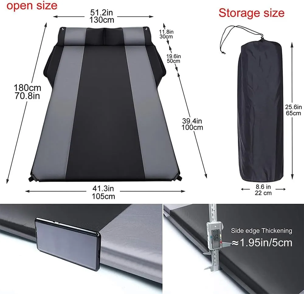 Car Automatic Inflatable Bed for BMW X5 E53 1999 2000 2001 2002 2003 2004 2005 2006 2007, Portable Movable Thickened Trunk Sleeping Bed Outdoor Camping Hiking Air Mattress,Blue