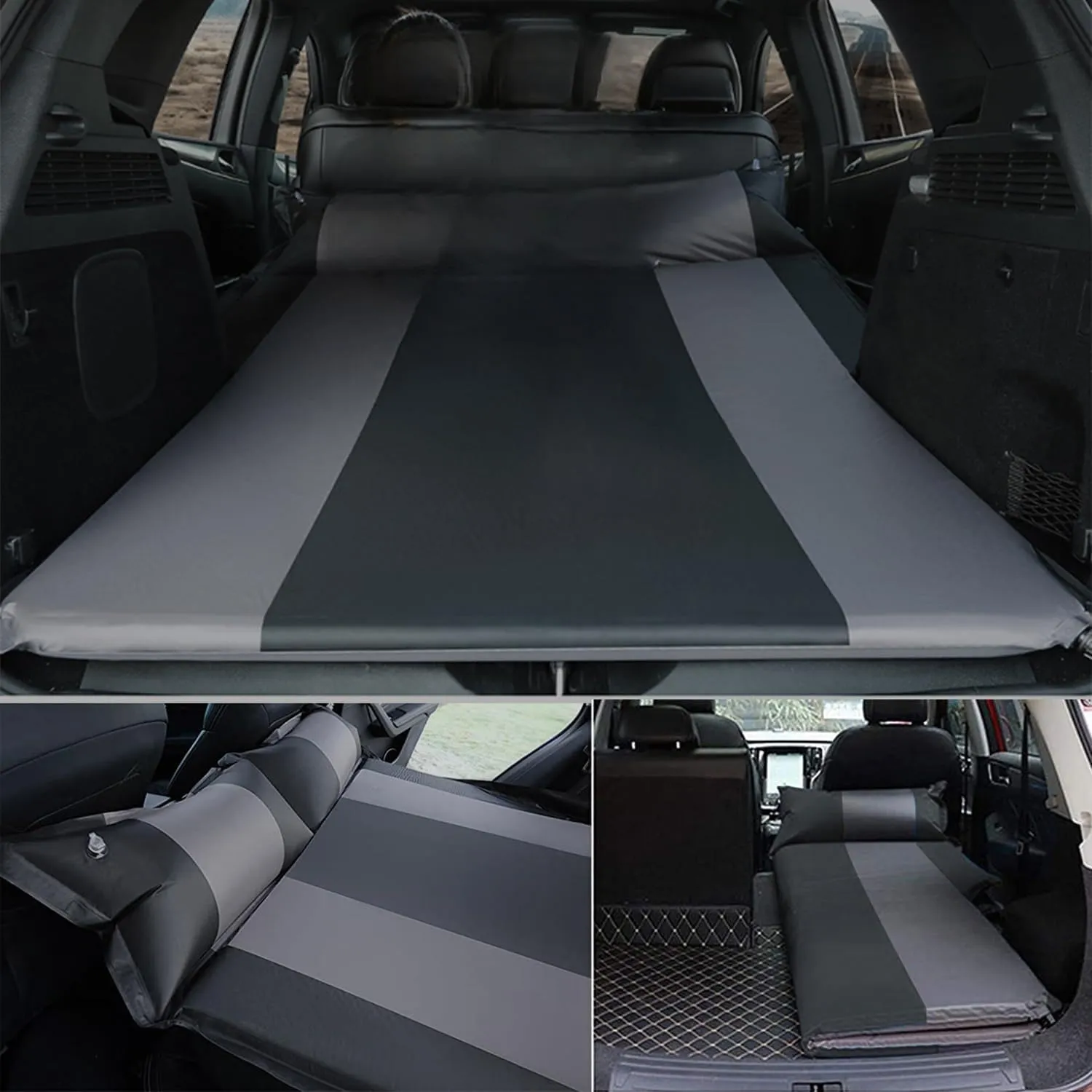 Car Automatic Inflatable Bed for BYD Tang EV 7seats 2015 2016 2017, Portable Movable Thickened Trunk Sleeping Bed Outdoor Camping Hiking Air Mattress,Orange