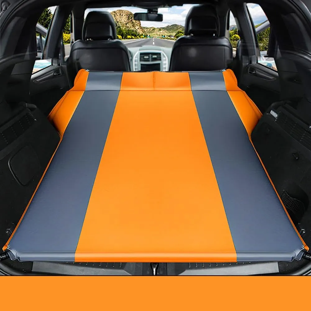 Car Automatic Inflatable Bed for BYD Tang EV 7seats 2015 2016 2017, Portable Movable Thickened Trunk Sleeping Bed Outdoor Camping Hiking Air Mattress,Orange