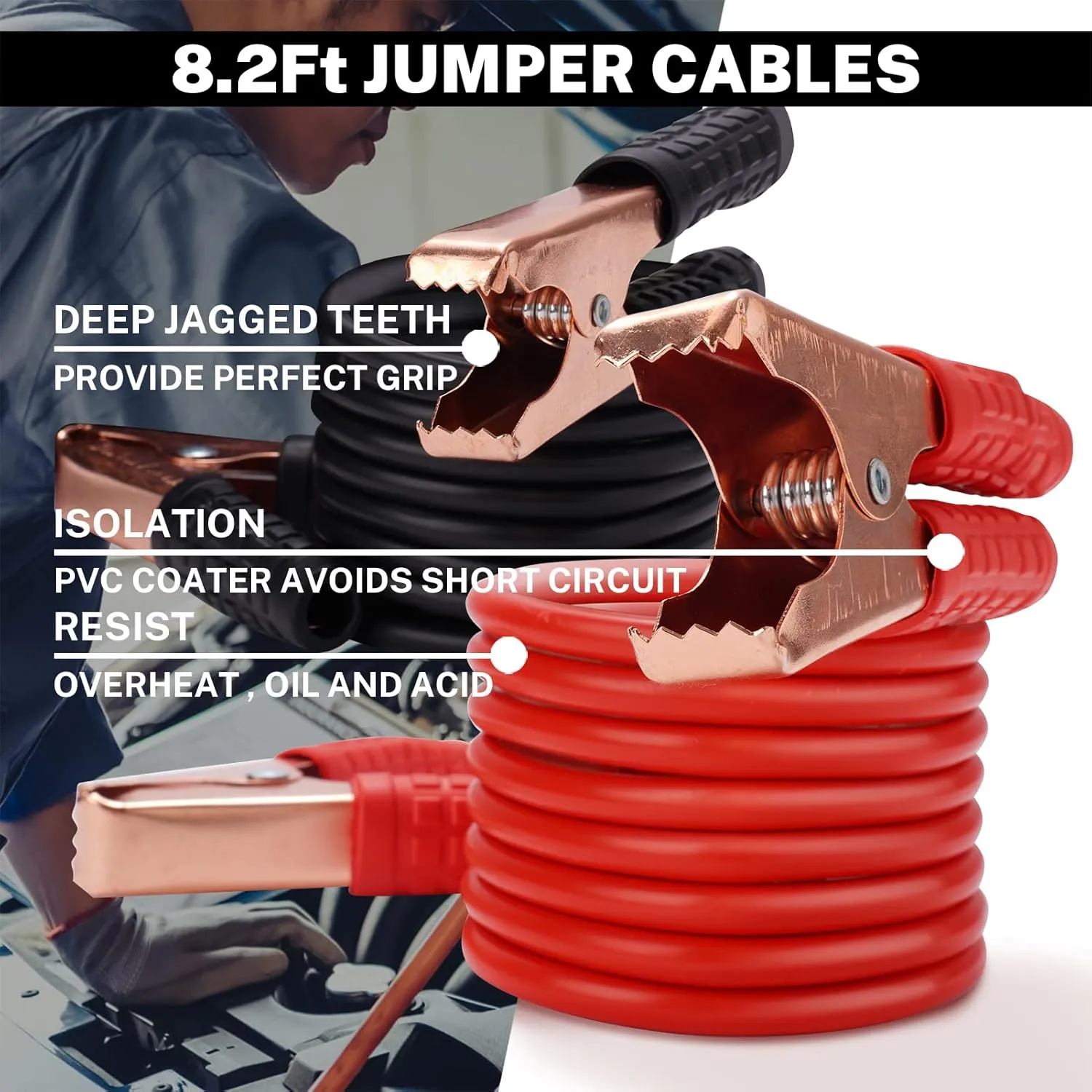 Car Emergency Kit with Battery Jumper Cables,Car Accessories for Men or Women,Emergency Car Kit,Roadside Automotive Safety Kit for Car,Vehicle,Truck or SUV,Gifts for Men or Him,Black