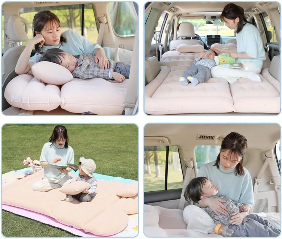 Car Inflatable Air Mattress for Subaru XV 2018 2019 2020 2021 2022 2023 2024 Portable Boot Air Mattress Cushion Outdoor Travel Camping Sleeping Gear Accessories,Beige