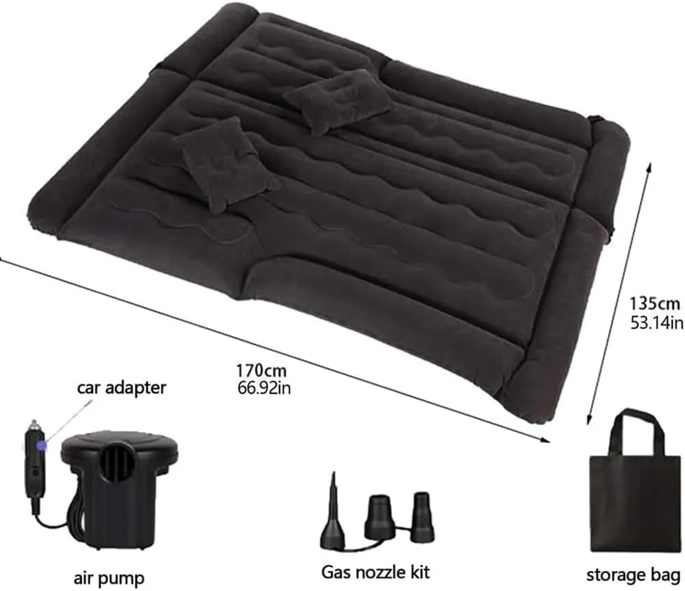 Car Inflatable Mattress for Infiniti FX Ⅱ/FX35 2009 2010 2011 2012 2013, Thickened Bed Cushion Camping Travel Sleeping Gear Back Seat Portable Air Pillow Inflator,Black-C, size:c