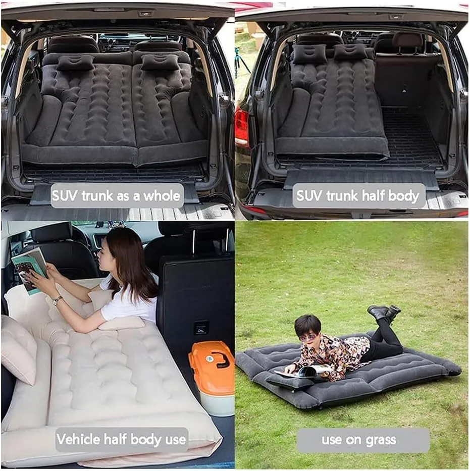 Car Inflatable Mattress for Infiniti FX Ⅱ/FX35 2009 2010 2011 2012 2013, Thickened Bed Cushion Camping Travel Sleeping Gear Back Seat Portable Air Pillow Inflator,Black-C, size:c