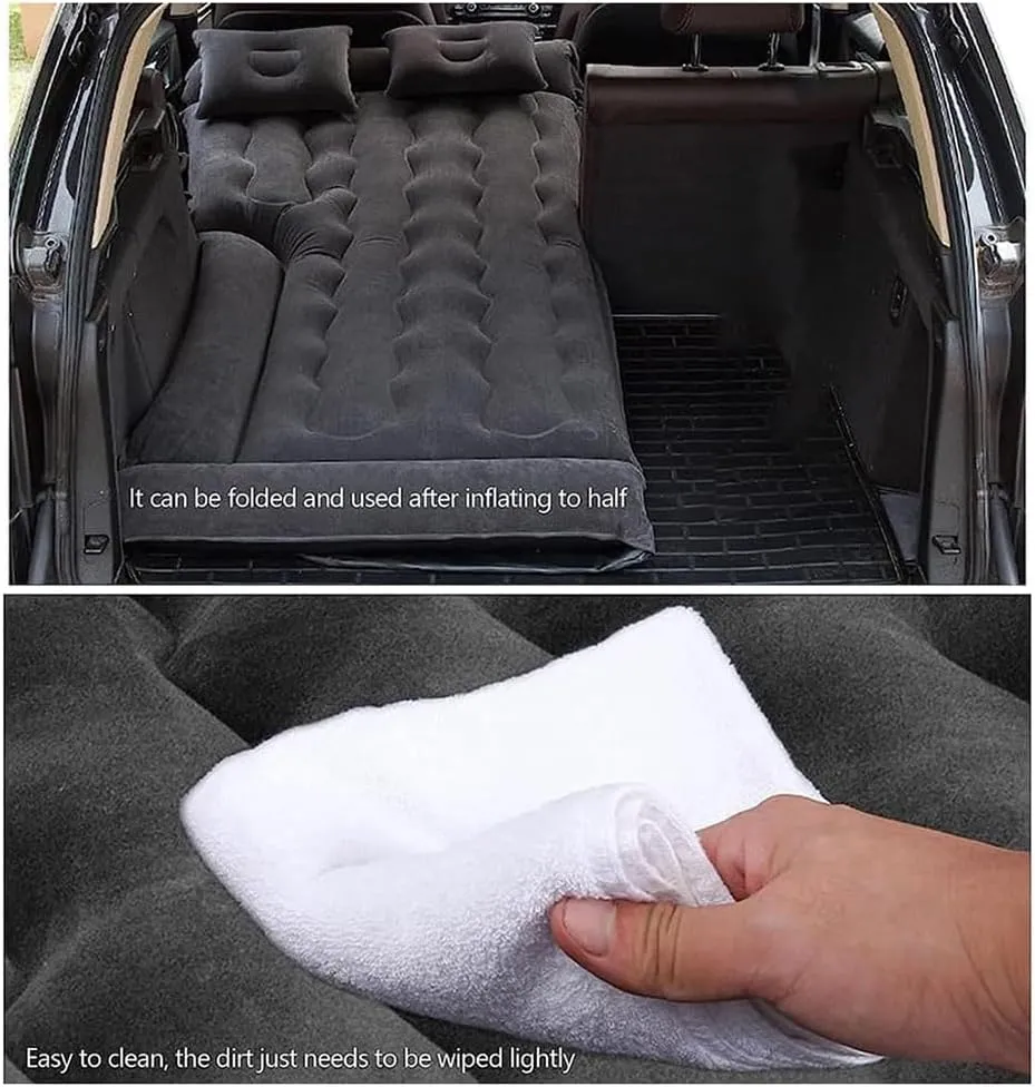 Car Inflatable Mattress for Infiniti FX Ⅱ/FX35 2009 2010 2011 2012 2013, Thickened Bed Cushion Camping Travel Sleeping Gear Back Seat Portable Air Pillow Inflator,Black-C, size:c