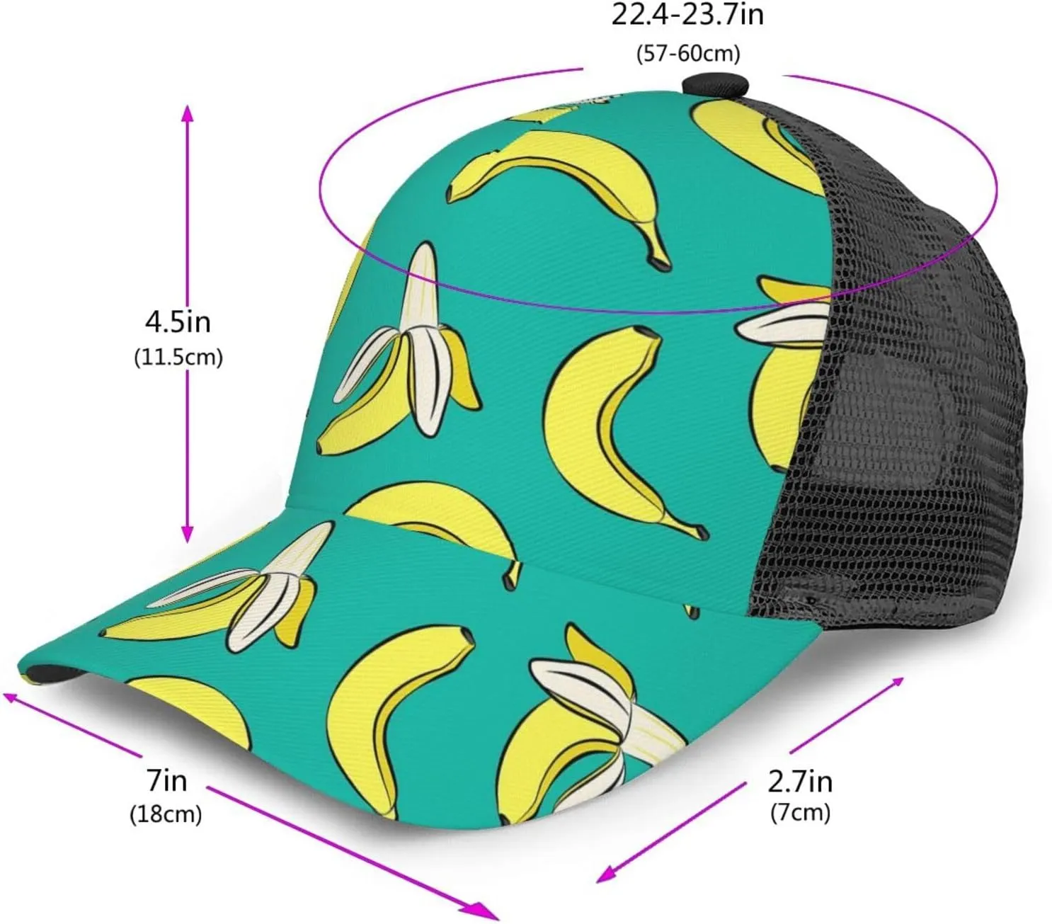 Cartoon Animal Baseball Cap Golf Dad Hat for Men and Women Adjustable Snapback Mesh-Back Outdoor Sport Trucker Hat