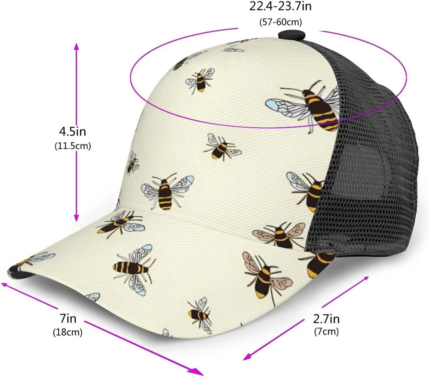 Cartoon Animal Baseball Cap Golf Dad Hat for Men and Women Adjustable Snapback Mesh-Back Outdoor Sport Trucker Hat