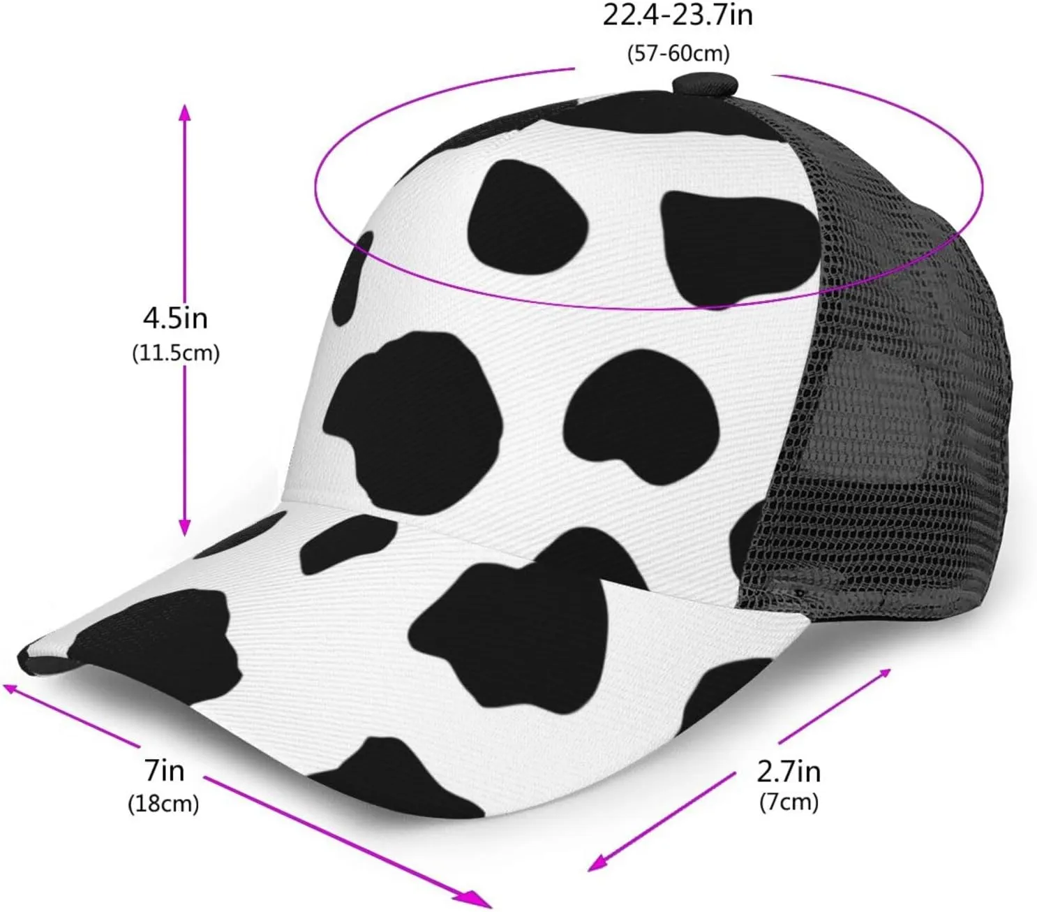 Cartoon Animal Baseball Cap Golf Dad Hat for Men and Women Adjustable Snapback Mesh-Back Outdoor Sport Trucker Hat
