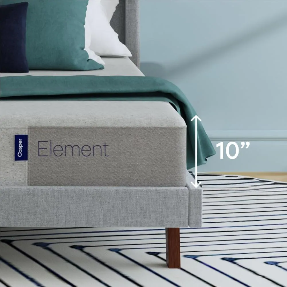 Casper Sleep Element Mattress, Full Size - Memory Foam   Support - 100-Night Trial - Medium Firm CertiPUR-US Mattress, Grey