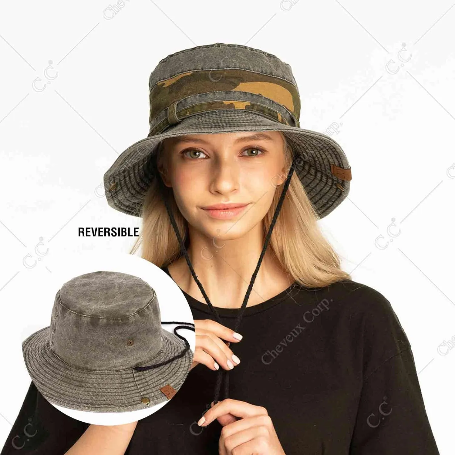 C.C Cotton Bucket Waterproof Reflective Holographic Bucket Hat (BK-773,775,776,777,778,785,925,929,3906,3920,3923,KB-004)