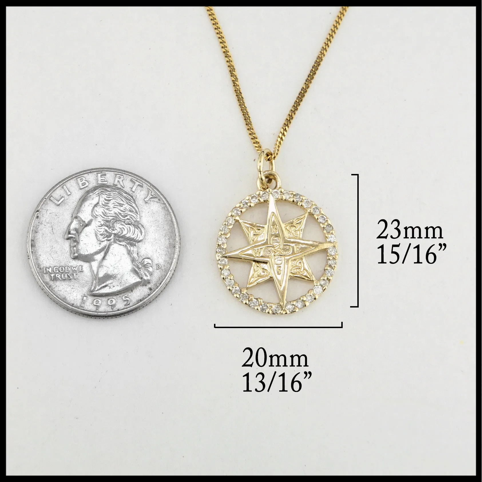Celtic Compass Pendant in Gold