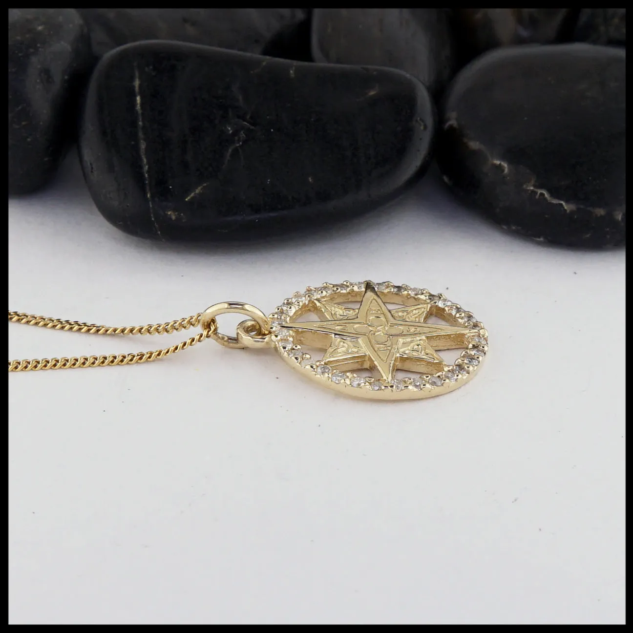 Celtic Compass Pendant in Gold