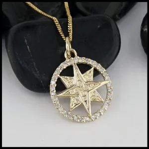 Celtic Compass Pendant in Gold