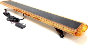 CFLMYYXGS Amber LED Warning Light Bar with Digital Controller 26 Flash Patterns 1W High-Intensity Beacons for Trucks Work Vehicles Weatherproof Emergency Strobe Lights (55 inches 104 LED)