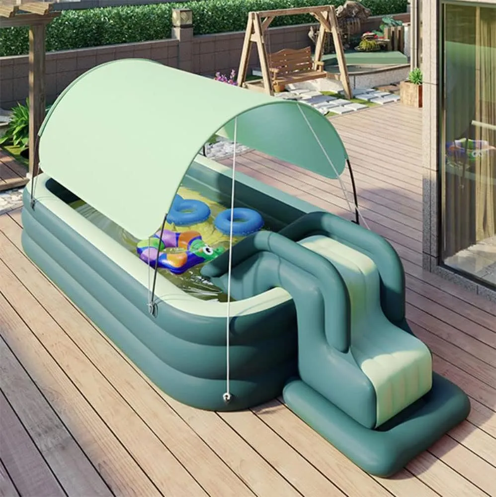 Children's Automatic Inflatable Swimming Pool Shade Baby Swimming Pool Swimming Bucket Folding Swimming Pool Paddling Pool Inflatable Ball Pool