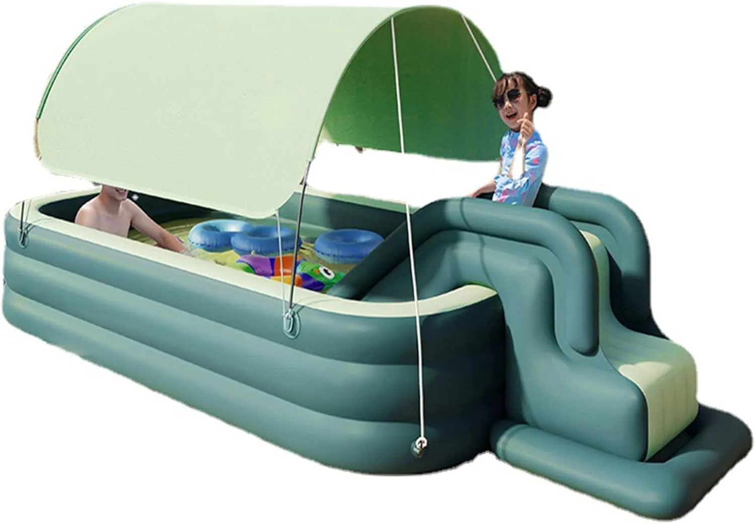 Children's Automatic Inflatable Swimming Pool Shade Baby Swimming Pool Swimming Bucket Folding Swimming Pool Paddling Pool Inflatable Ball Pool