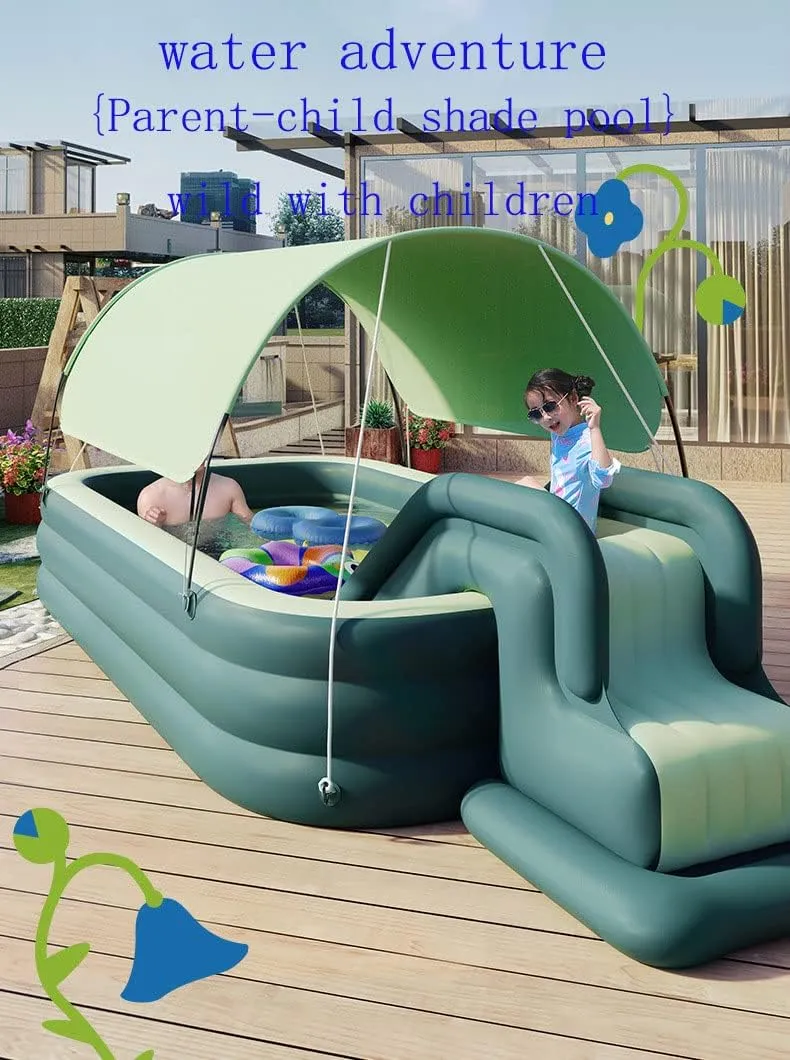 Children's Automatic Inflatable Swimming Pool Shade Baby Swimming Pool Swimming Bucket Folding Swimming Pool Paddling Pool Inflatable Ball Pool