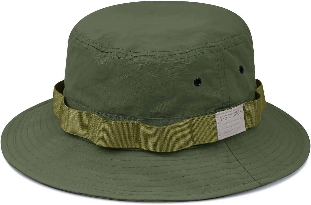 Clakllie Unisex Boonie Hat Bucket Hats with String Wide Brim Hiking Fishing Hat UV Sun Protection Safari Cap Jungle Caps