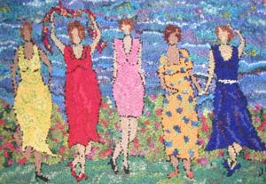 Coastal Girls 34" x 22" - Rug Hooking Pattern or Kit