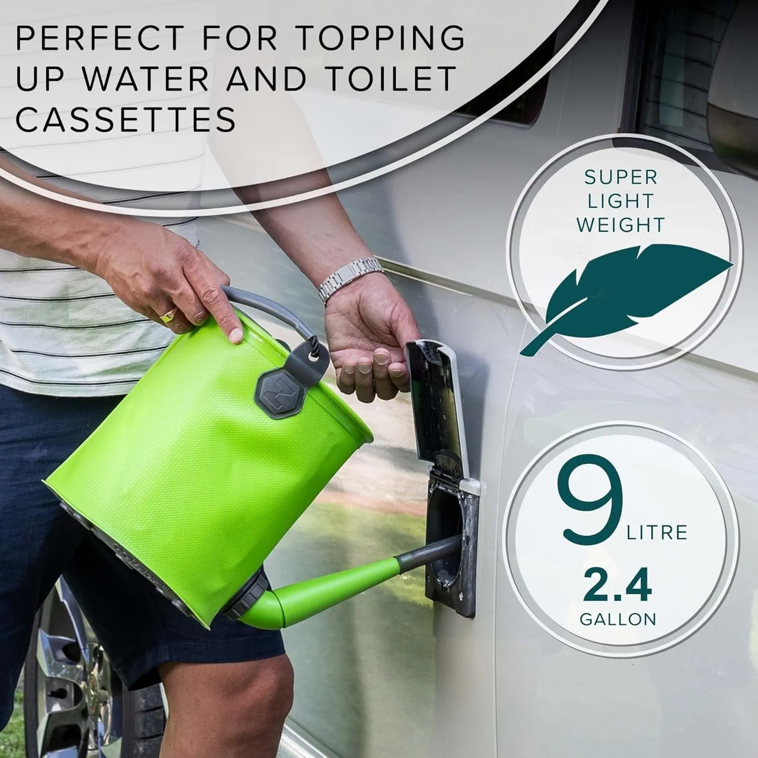 Colapz 1.5 Gallon Premium Collapsible Outdoor Watering Can - Convertible to 2 Gallon Collapsible Bucket - Top Up Water Tanks with Long Spout - BPA Free - Camping Essentials