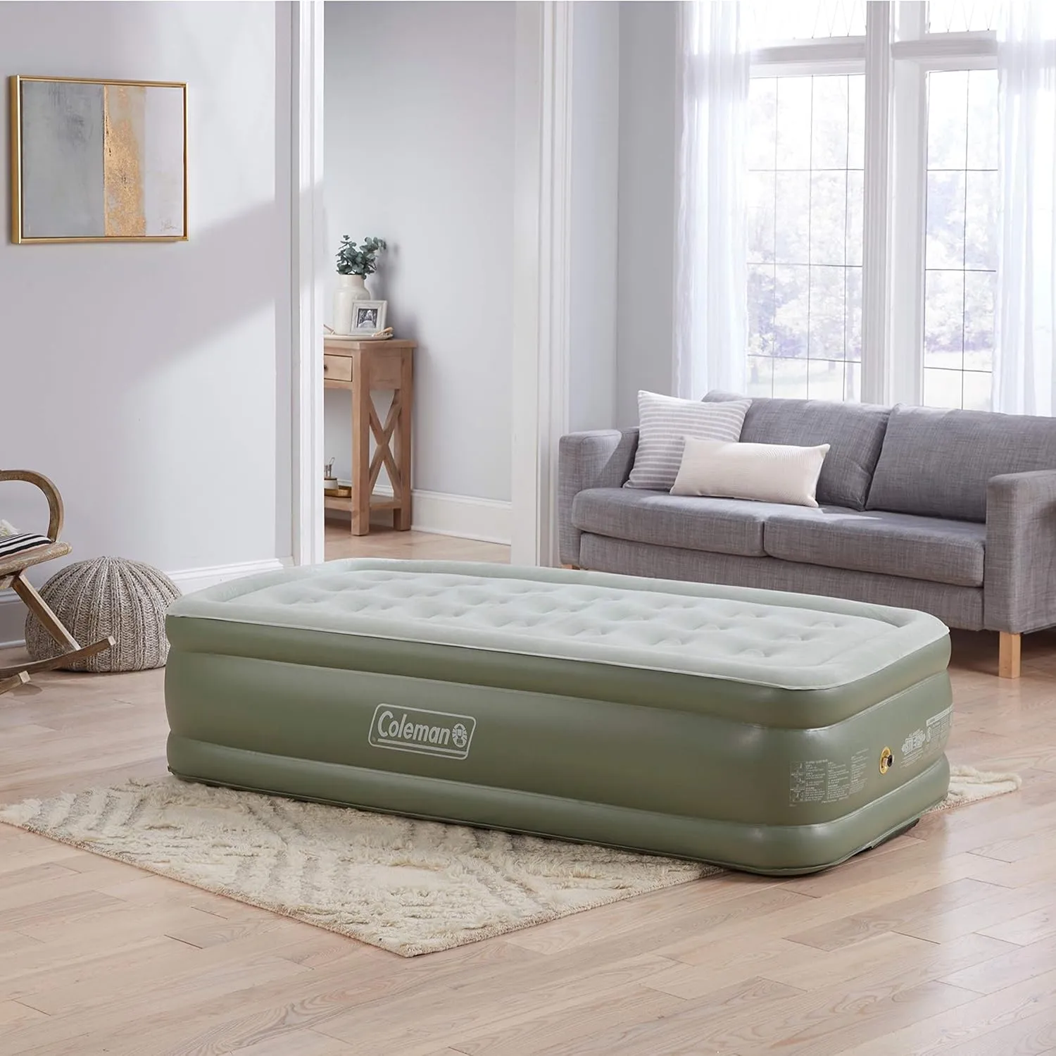 Coleman SupportRest Double-High Air Mattress for Indoor or Outdoor Use, Easily Inflatable Airbed with Plush Top & Carry Bag, Queen & Twin Options Available