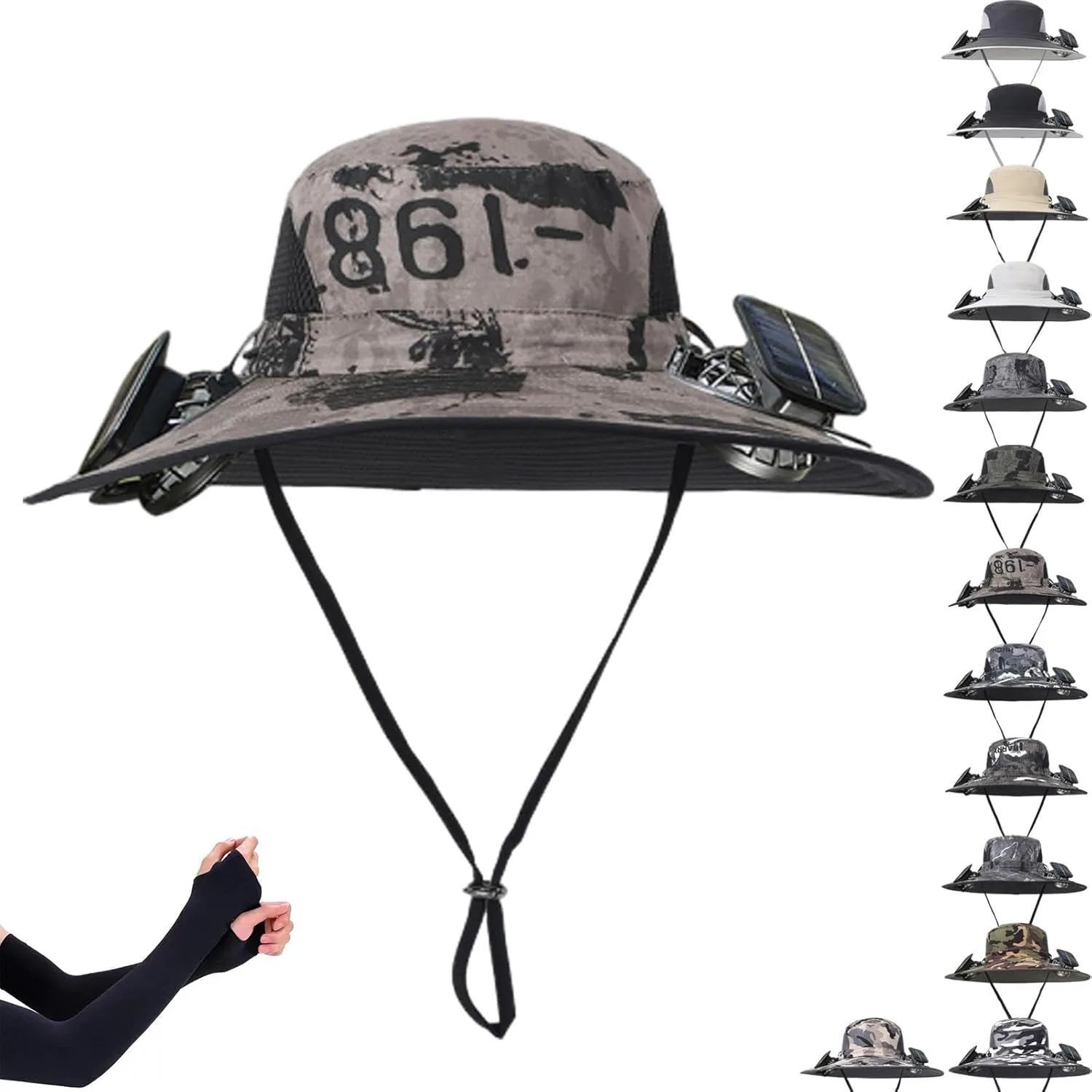 Colitt Fishing Hat, 2025 New Ultralight Solar Fan Sun Hat Powered, Bucket Wide Panel Brim Sombrero Hats Men in Outdoor