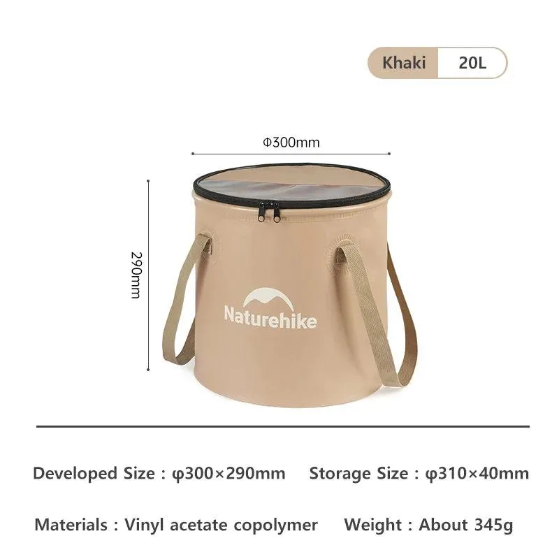 Collapsible Bucket (10L/20L) – Multi-Functional Folding Water Storage Bag for Camping, Fishing, and Travel