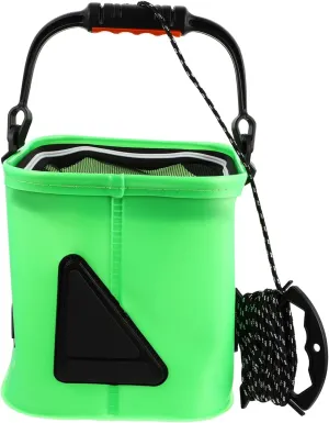 Collapsible Fishing Bucket Eva Waterproof Folding Bucket Net Cover Portable Live Bait for Camping