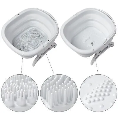 Collapsible Folding Foot Bathtub with Handle Cover Spa Soak Basin Massage Bucket