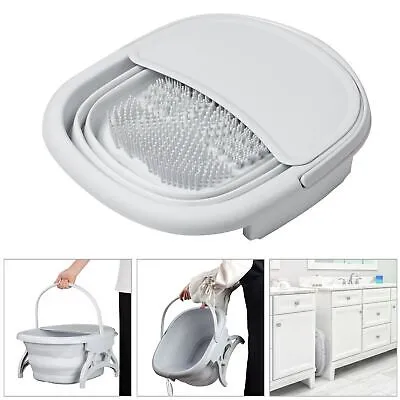 Collapsible Folding Foot Bathtub with Handle Cover Spa Soak Basin Massage Bucket