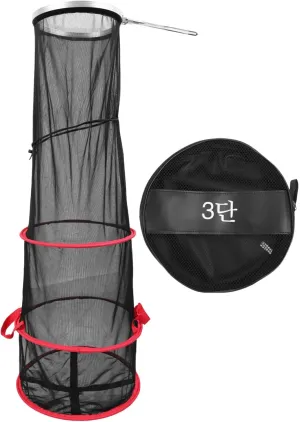 Collapsible Minnow Bucket Round Fishing Net Mesh Cage Fish Guard for Anglers