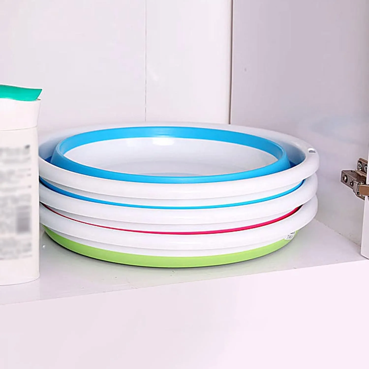 Collapsible wash Basin Folding Bucket Basin Portable Collapsible Washbasin for Household Laundry Car Washing Camping Travel Outdoor Bathroom Wash Basin(Pink,US-Size L)