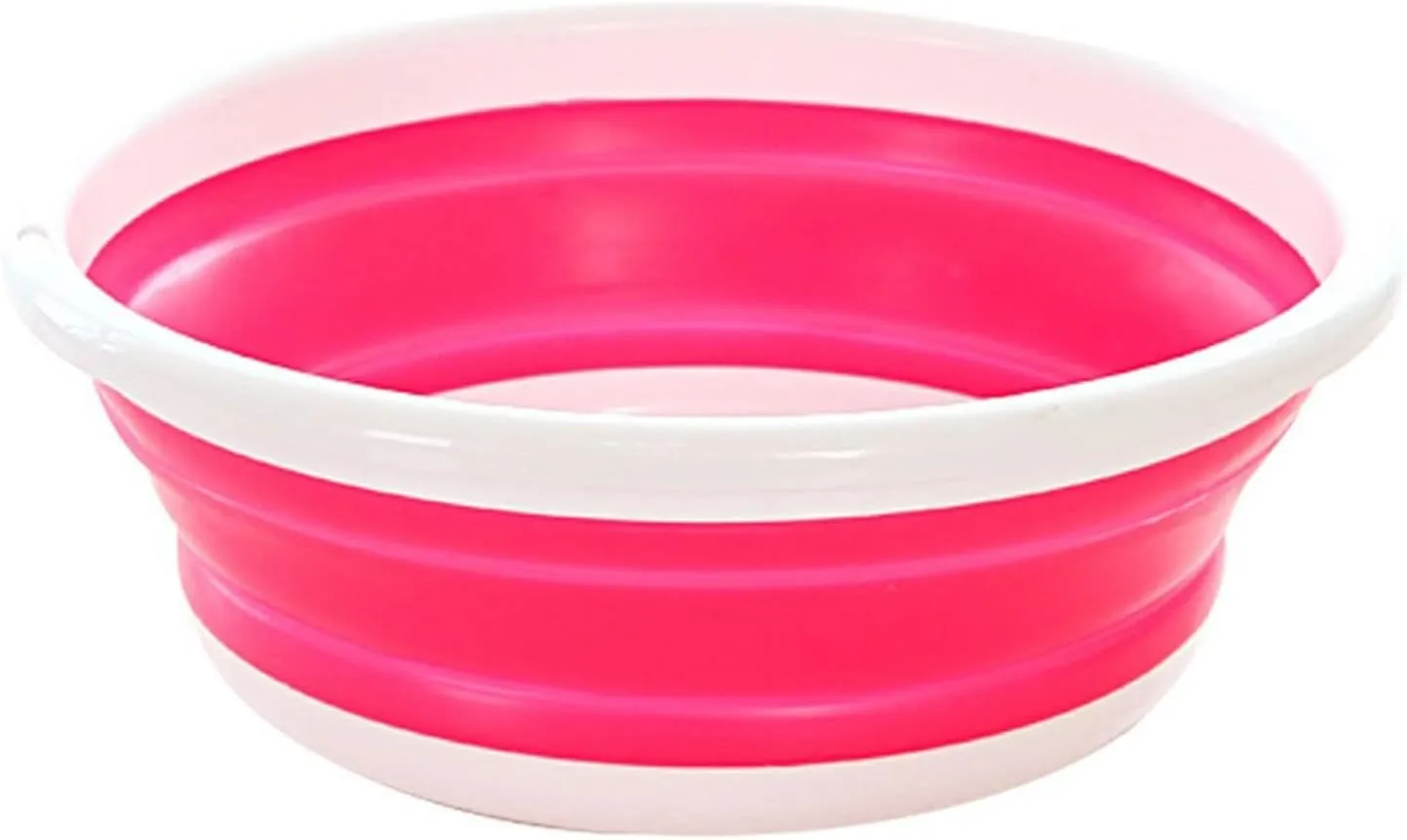 Collapsible wash Basin Folding Bucket Basin Portable Collapsible Washbasin for Household Laundry Car Washing Camping Travel Outdoor Bathroom Wash Basin(Pink,US-Size L)