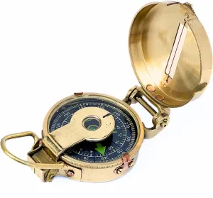 collectiblesBuy Vintage Old Style Military Compass Nautical Pocket Shiny Brass Navigational Instrument Pocket Compass | Engraved Gift for Husband, Son, Scouts, Camping, Hiking