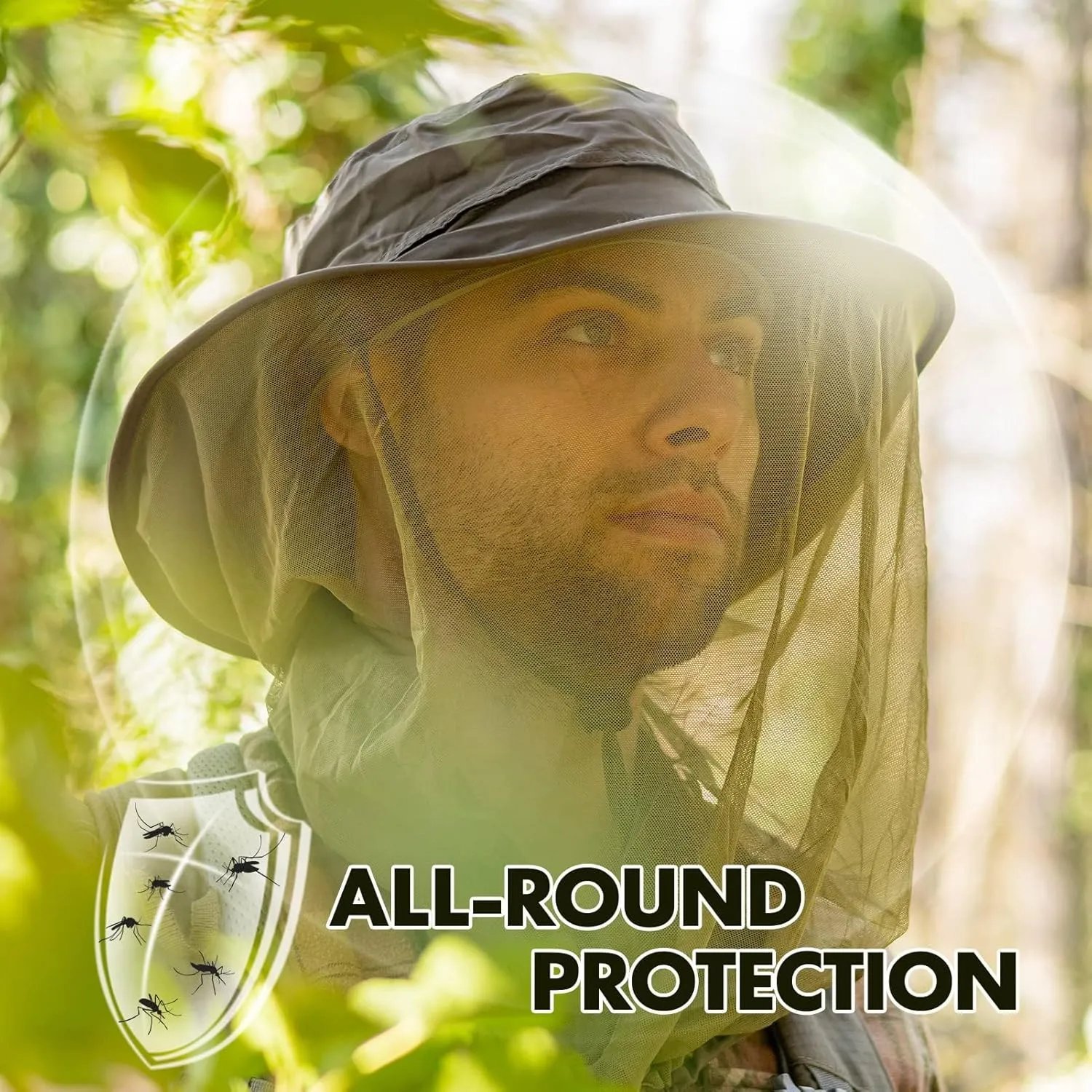 Comhats Net Nylon Mesh Veil Bucket Hats for Men Sun UV Protection Fishing/Gardening/Boating Outdoor