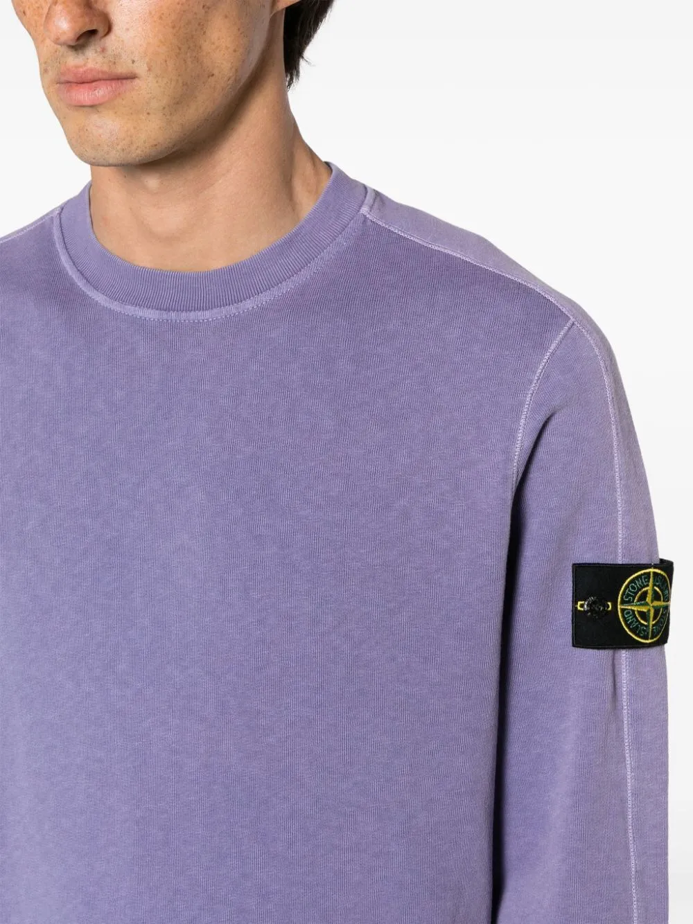 Compass-badge cotton sweatshirt