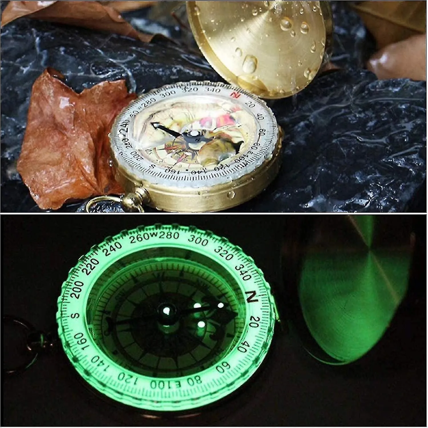 Compass, Camping Compass Metal, Pocket Compass, Waterproof Portable Kids Compass