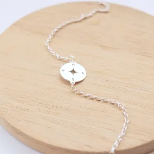 Compass Circle Bracelet in Sterling Silver