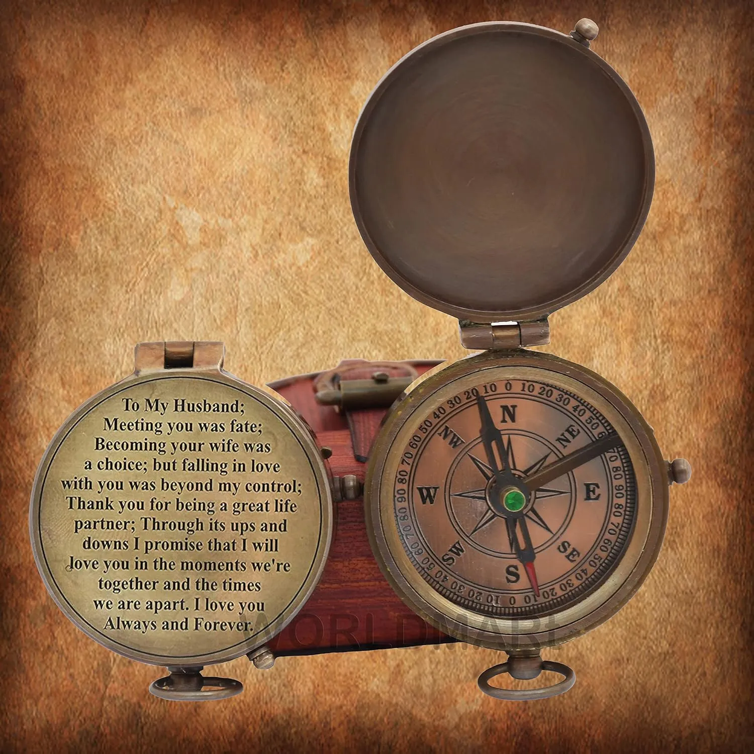 Compass for Husband, Anniversary, Long Distance Relationship - I Miss You Gift for Army Boyfriend