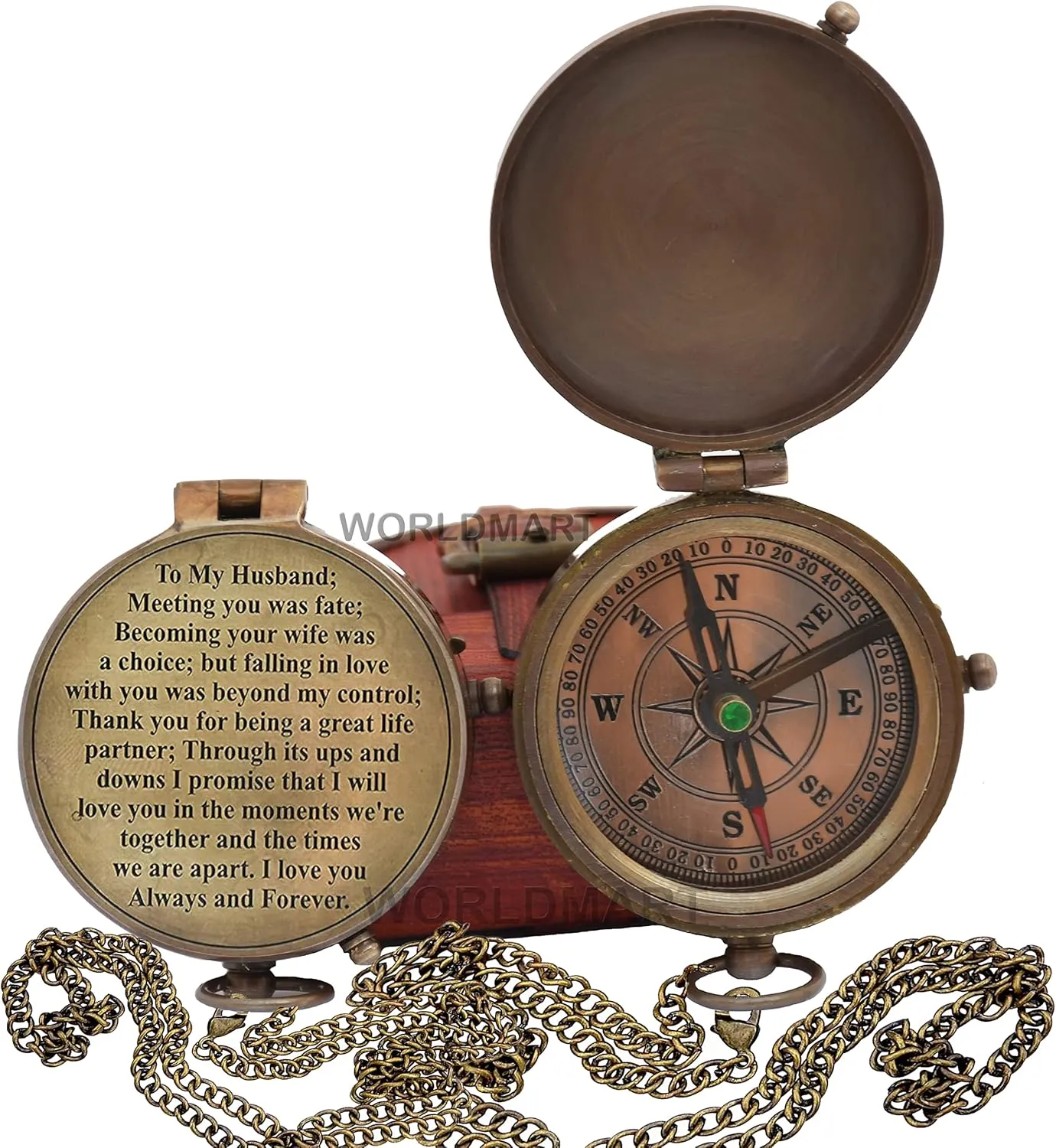 Compass for Husband, Anniversary, Long Distance Relationship - I Miss You Gift for Army Boyfriend