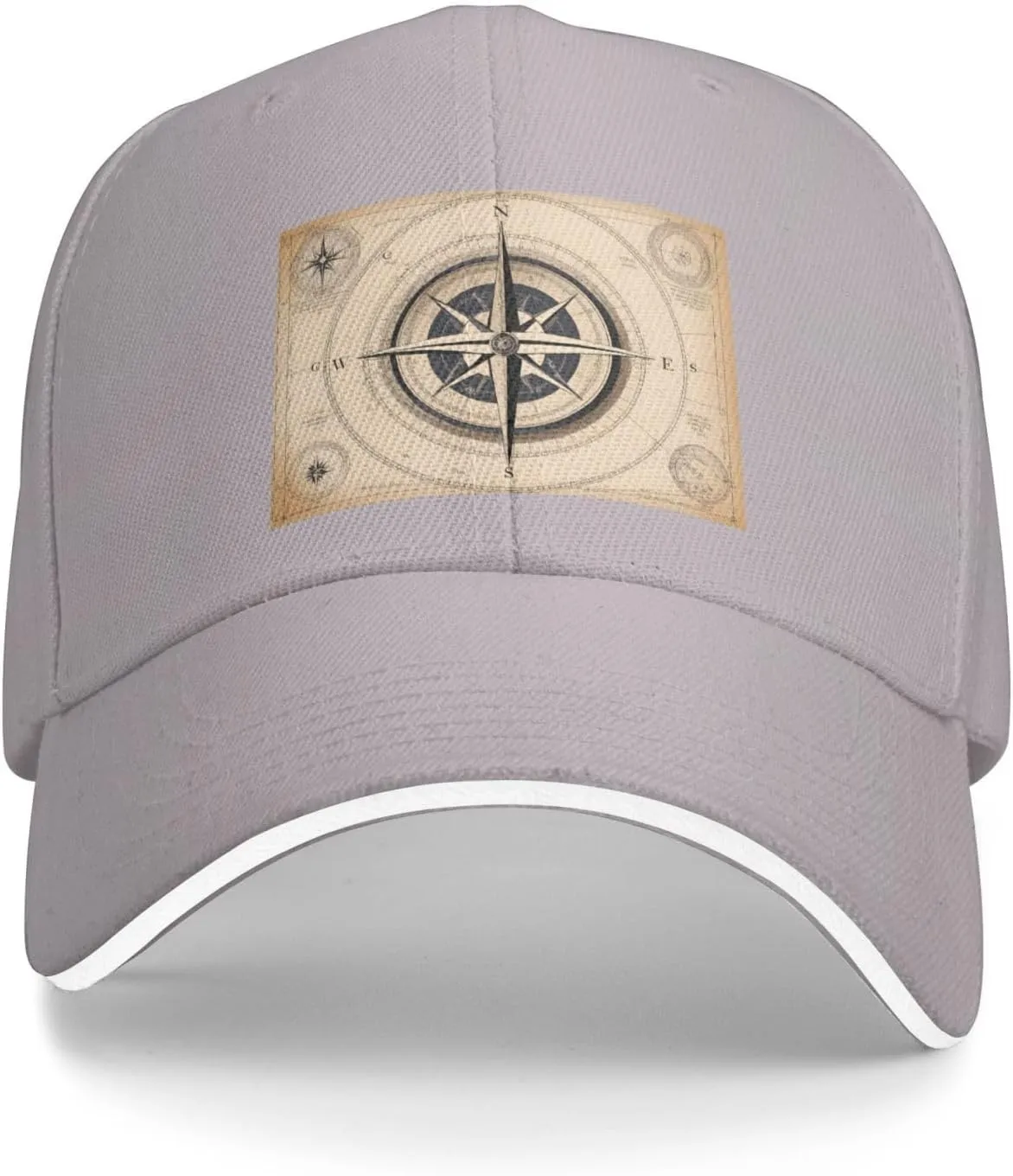 Compass Navigation Pattern Unisex Baseball Cap Black : Breathable, Light
