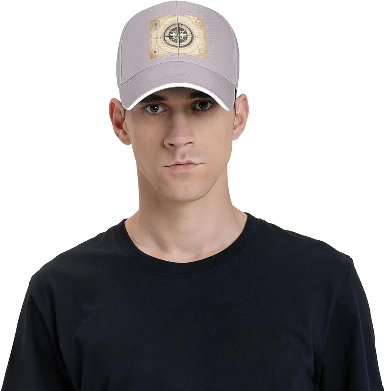 Compass Navigation Pattern Unisex Baseball Cap Black : Breathable, Light