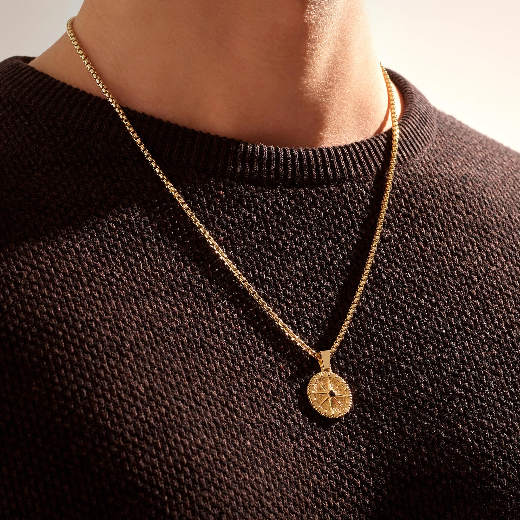 Compass Necklace in Gold (Pendant Only)
