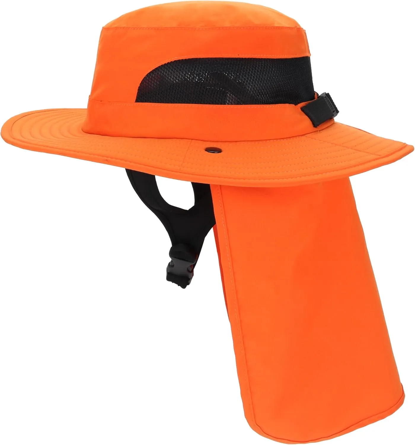 Connectyle Men's Quick Dry UPF 50  Sun Hat with Removable Neck Flap Wide Brim Bucket Hat with Chin Straps for Surfing Boating