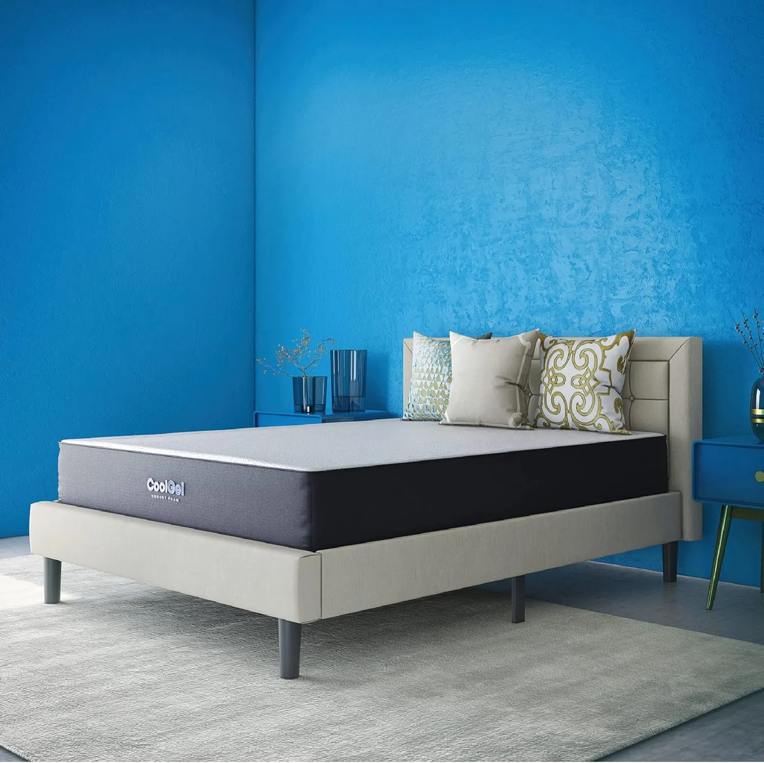 Cool Gel 10 Inch Twin Size Mattresses Memory Foam Medium Firm, Twin Memory Foam Mattress Cooling, Made in the USA, 10" Depth with Pressure Relief, CertiPUR-US Certified No Fiberglass, CoolGel Bed