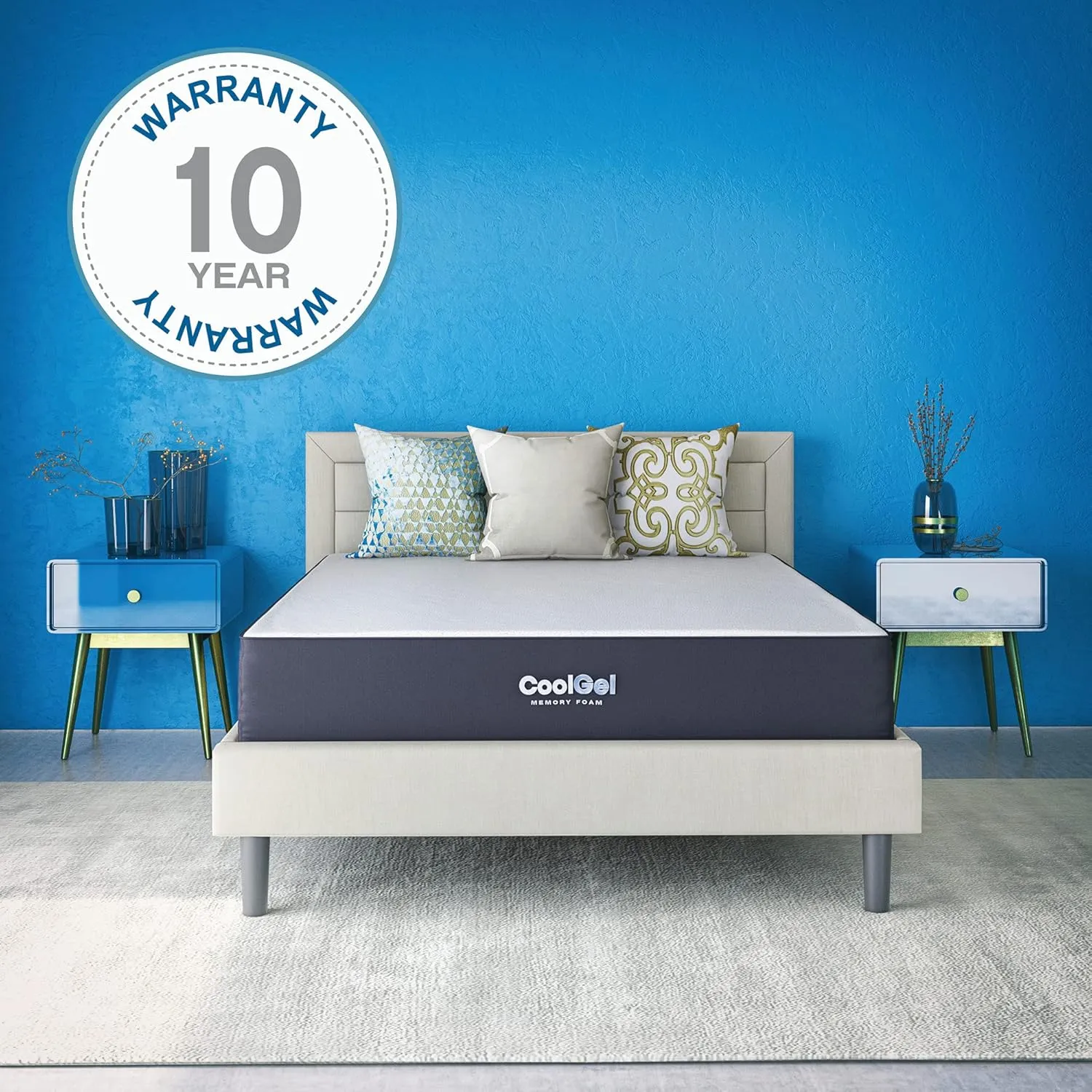 Cool Gel 10 Inch Twin Size Mattresses Memory Foam Medium Firm, Twin Memory Foam Mattress Cooling, Made in the USA, 10" Depth with Pressure Relief, CertiPUR-US Certified No Fiberglass, CoolGel Bed