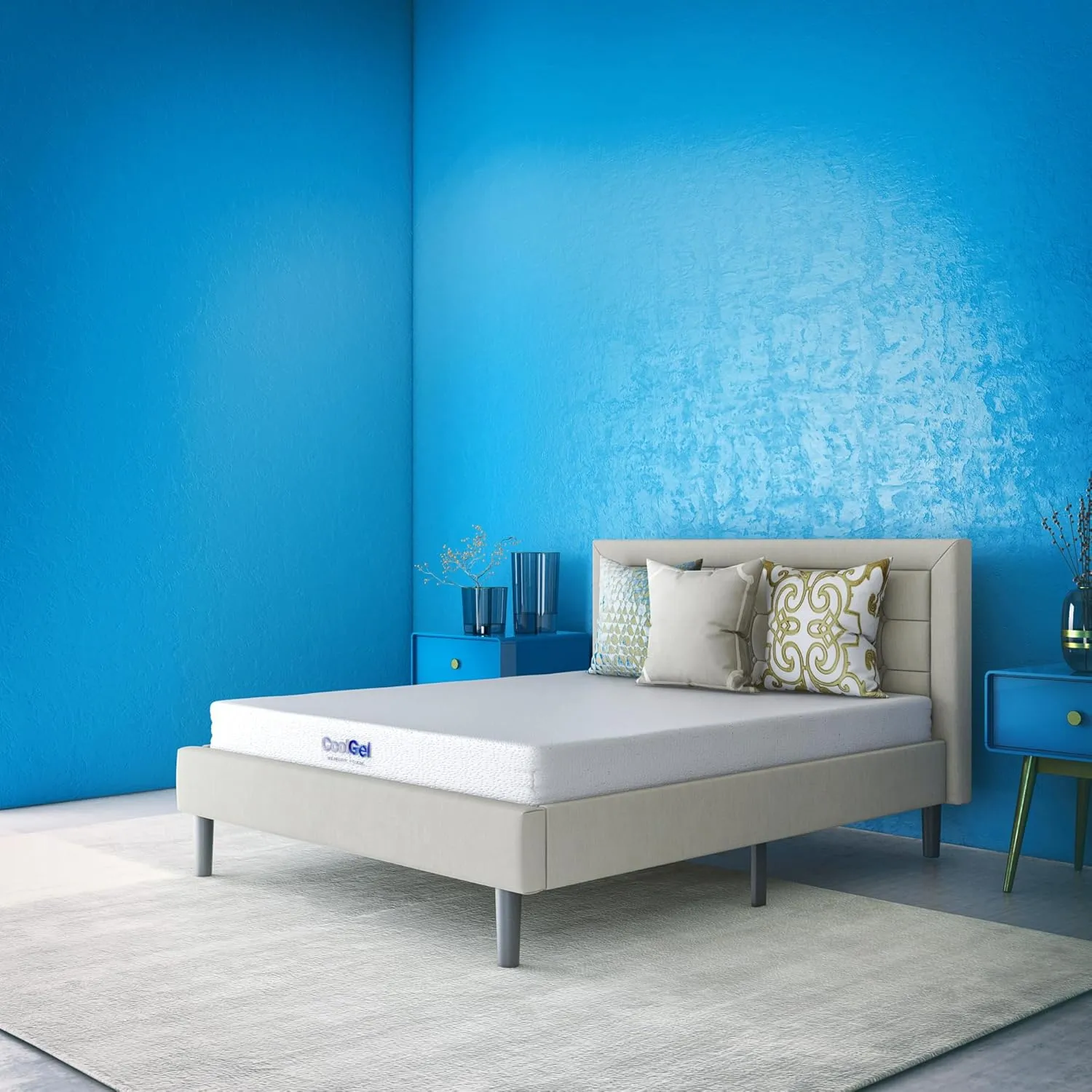 Cool Gel 6 Inch Twin Size Mattresses Memory Foam Medium Firm, Twin Memory Foam Mattress Cooling, Made in the USA, 6" Depth with Pressure Relief, CertiPUR-US Certified No Fiberglass, CoolGel Bed