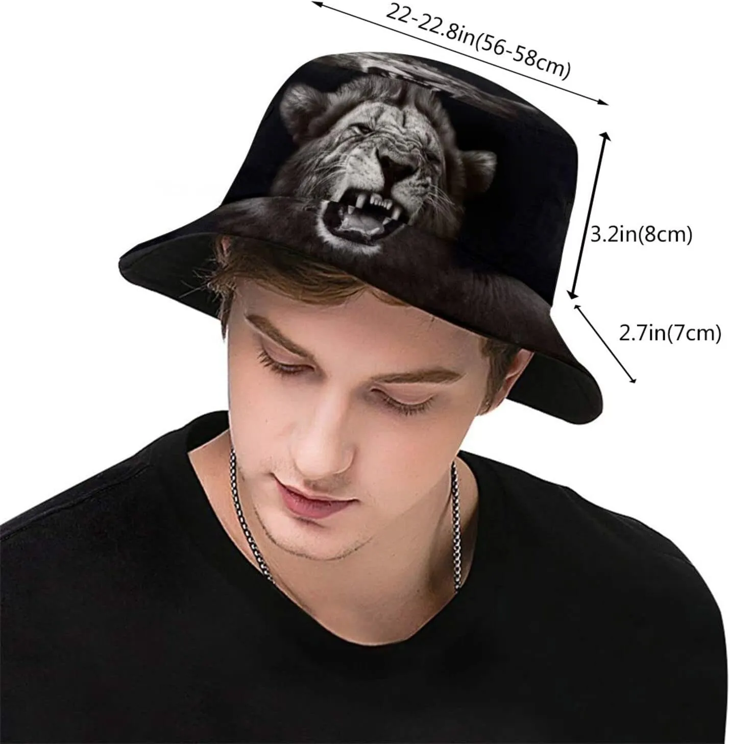 Cool Lion Bucket Hat Animal Bucket Hat Boys Hat Fisherman Hat Sun Hat for Women Men